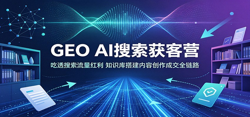 GEO AI搜索获客营:吃透搜索流量红利,知识库搭建内容创作成交全链路-聚业