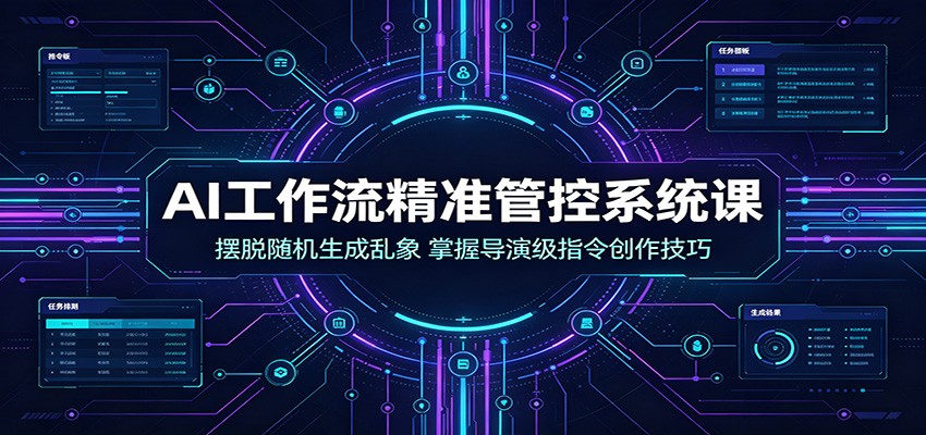 AI工作流精准管控系统课:摆脱随机生成乱象,掌握导演级指令创作技巧-聚业
