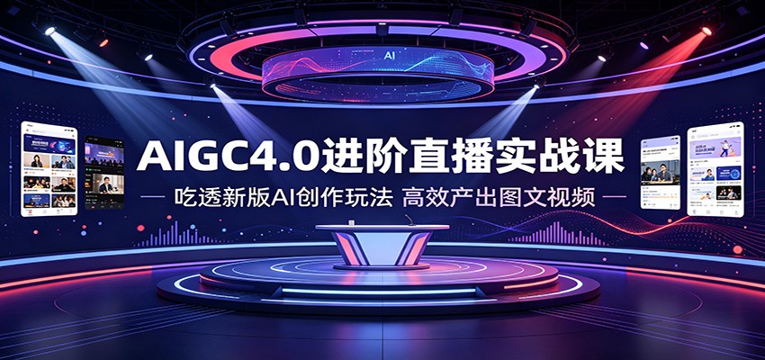 AIGC4.0进阶直播实战课:吃透新版AI创作玩法,高效产出图文视频-聚业