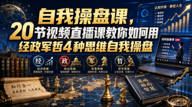 自我操盘课,20节视频直播课教你如何用经政军哲4种思维自我操盘-聚业