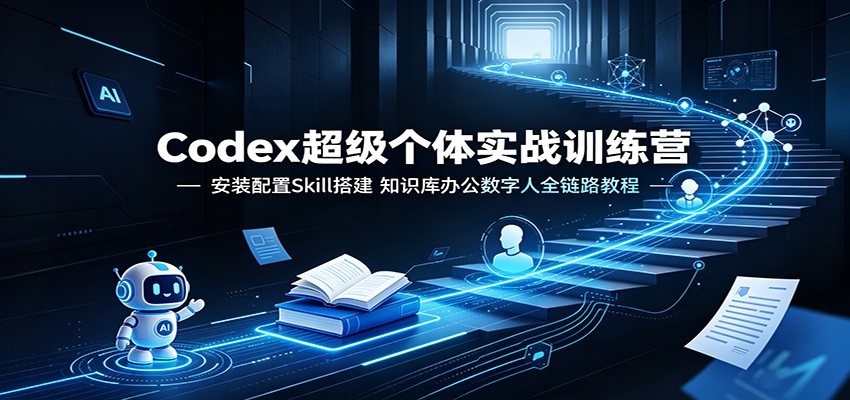 Codex超级个体实战训练营:安装配置Skill搭建,知识库办公数字人全链路教程-聚业