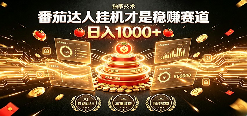 别再瞎找副业!番茄达人挂机才是稳赚赛道 日入1000+-聚业