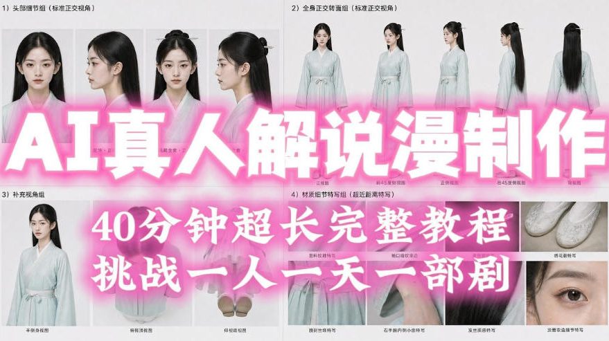 2026年AI真人解说漫剧自动批量化制作教程,40分钟超长完整,自动批量化制作,挑战一人一天一部剧!-聚业