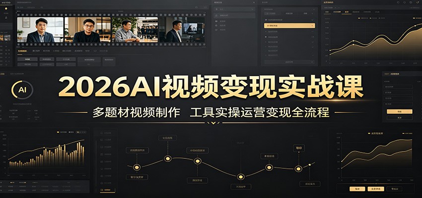 2026AI视频变现实战课:多题材视频制作,工具实操运营变现全流程-聚业