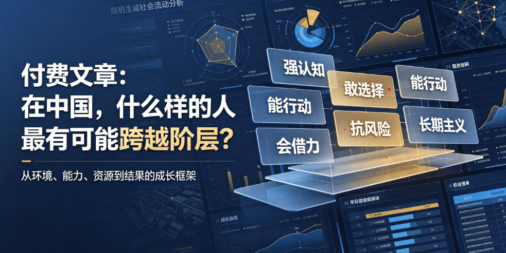 付费文章:在中国,什么样的人最有可能跨越阶层?-聚业