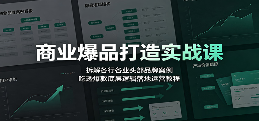 商业爆品打造实战课:拆解各行各业头部品牌案例,吃透爆款底层逻辑落地运营教程-聚业
