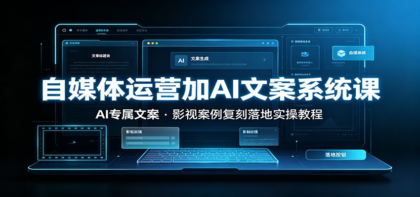 自媒体运营加AI文案系统课::AI专属文案,影视案例复刻落地实操教程-聚业
