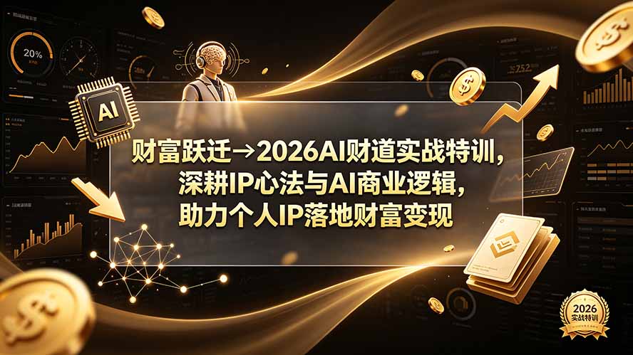 财富跃迁→2026AI财道实战特训,深耕IP心法与AI商业逻辑,助力个人IP落地财富变现-聚业