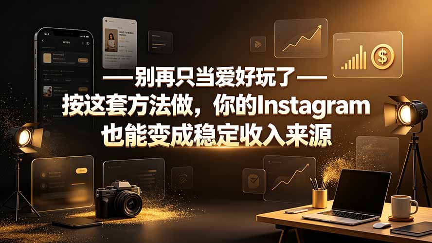 别再只当爱好玩了——按这套方法做,你的Instagram也能变成稳定收入来源-聚业
