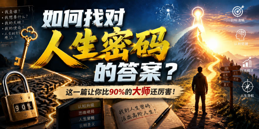付费文章:如何找对人生密码的答案?这一篇让你比90%的大师还厉害!-聚业