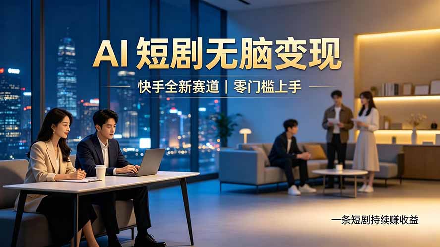 别乱找副业了,快手 AI 短剧零门槛长久被动增收-聚业