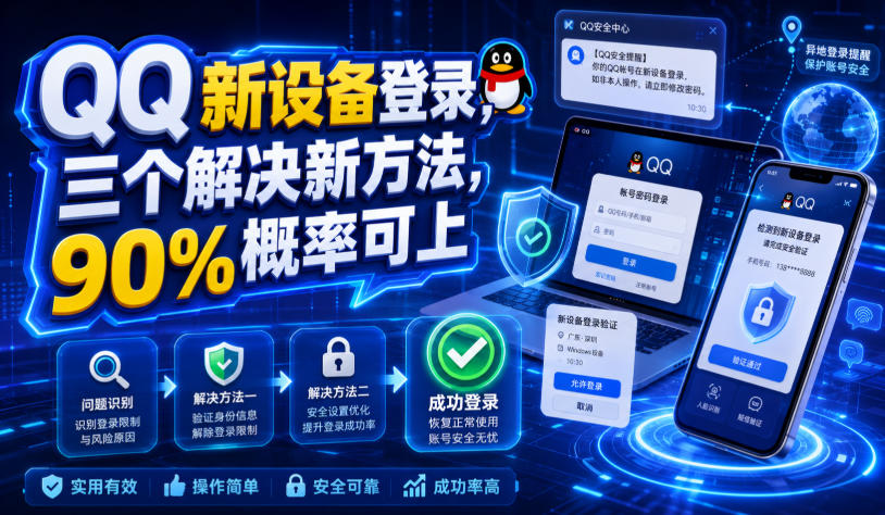 QQ新设备登录,三个解决新方法,90%概率可上-聚业