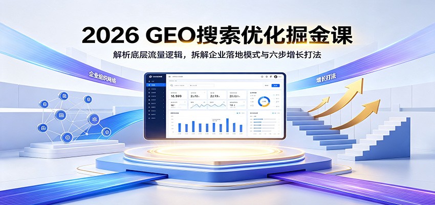2026 GEO搜索优化掘金课：解析底层流量逻辑，拆解企业落地模式与六步增长打法-聚业