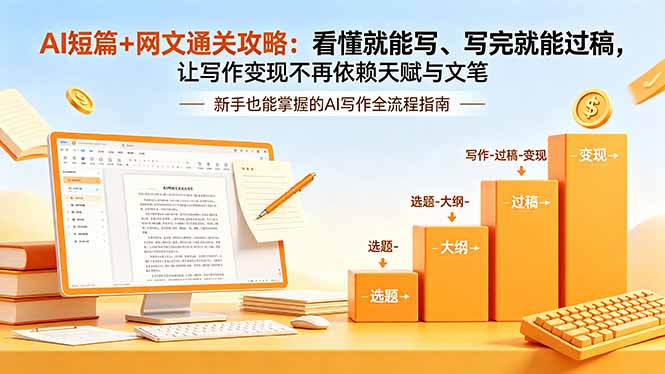 AI短篇+网文通关攻略-更新：看懂就能写、写完就能过稿，让写作变现不再依赖天赋与文笔-聚业