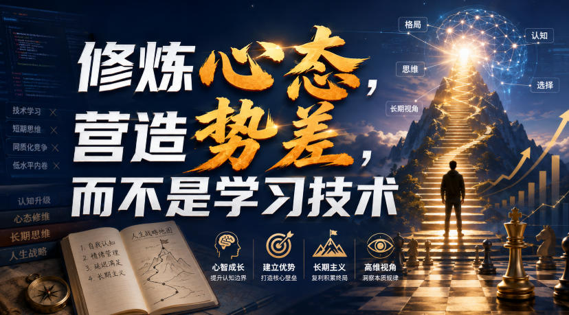 付费文章:修炼心态,营造势差,而不是学习技术-聚业