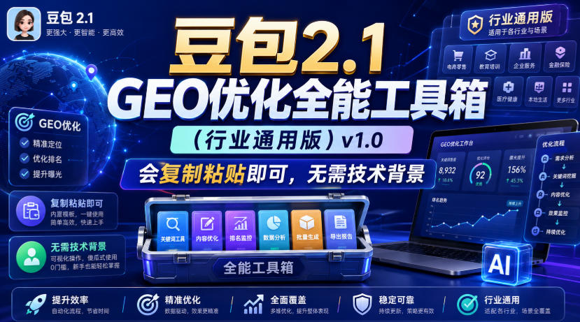 豆包2.1 GEO优化全能工具箱(行业通用版)v1.0,会复制粘贴即可,无需技术背景-聚业