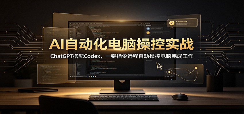 AI自动化电脑操控实战:ChatGPT搭配Codex,一键指令远程自动操控电脑完成工作-聚业