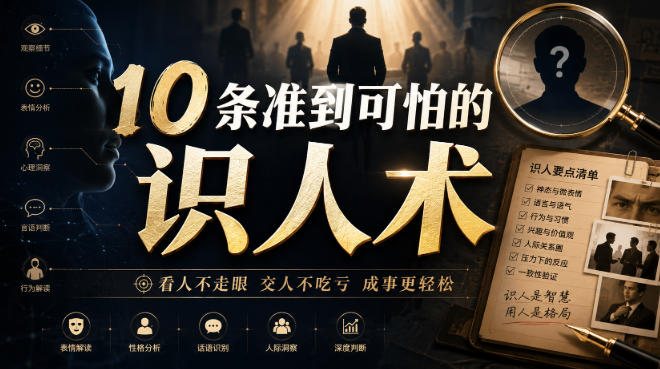付费文章:10条准到可怕的识人术-聚业