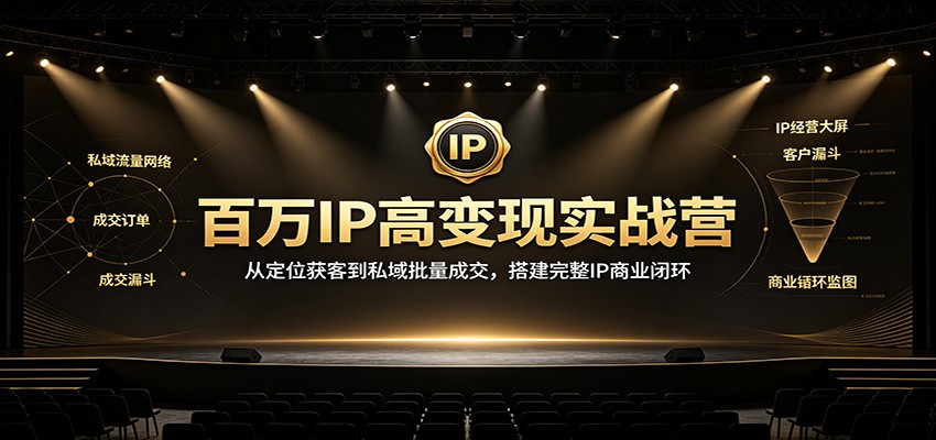 百万IP高变现实战营：从定位获客到私域批量成交，搭建完整IP商业闭环-聚业