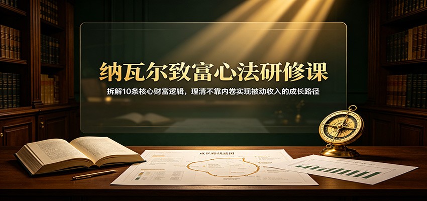 纳瓦尔致富心法研修课:拆解10条核心财富逻辑,理清不靠内卷实现被动收入的成长路径-聚业