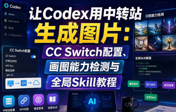让Codex用中转站生成图片:CC Switch配置、画图能力检测与全局Skill教程-聚业