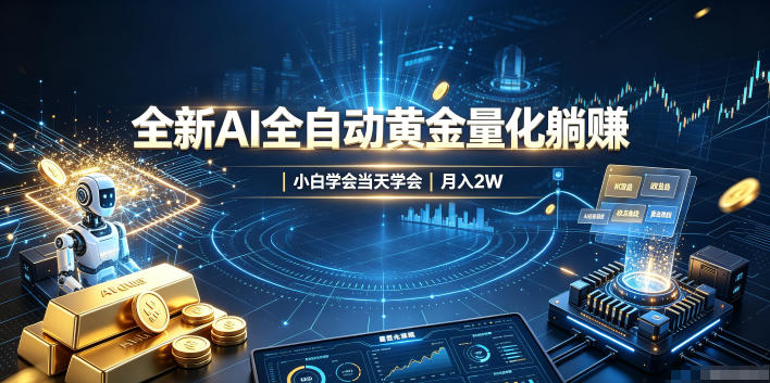 全新AI全自动黄金量化躺賺:小白学会当天学会,月入2W!【揭秘】-聚业