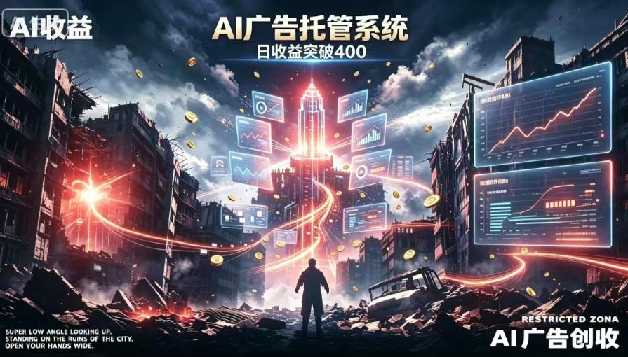 AI智能广告,全自动化运行,单日可达400+,小白新手0基础上手【揭秘】-聚业