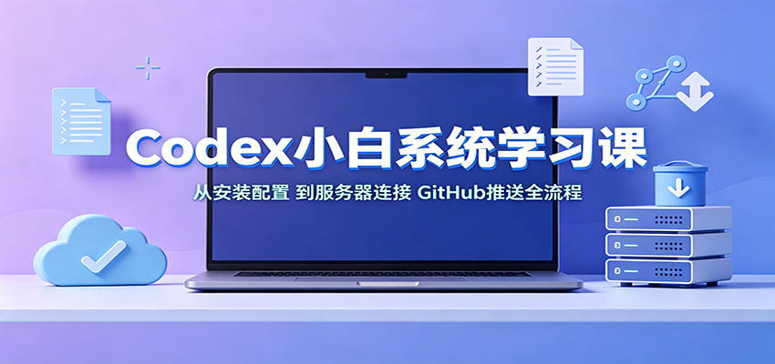 Codex小白系统学习课:小从安装配置,到服务器连接、GitHub推送全流程-聚业