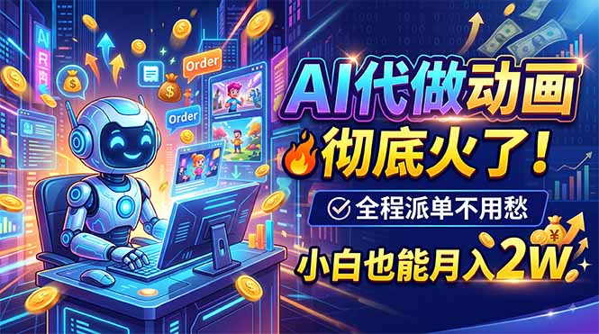 AI代做动画,彻底火了!全程派单不用愁,小白也能月入2W-聚业