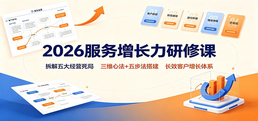 2026服务增长力研修课:拆解五大经营死局,三维心法+五步法搭建长效客户增长体系-聚业