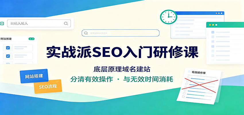 实战派SEO入门研修课：底层原理域名建站，分清有效操作与无效时间消耗-聚业