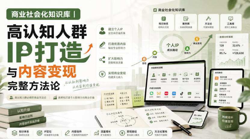 商业社会化知识库｜高认知人群IP打造与内容变现完整方法论【文档】-聚业