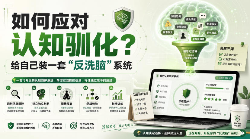 付费文章:如何应对认知驯化?给自己装一套“反洗脑”系统-聚业