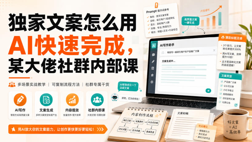 独家文案怎么用AI快速完成,某大佬社群内部课-聚业