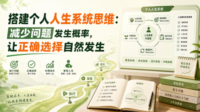 付费文章:搭建个人人生系统思维:减少问题发生概率,让正确选择自然发生-聚业