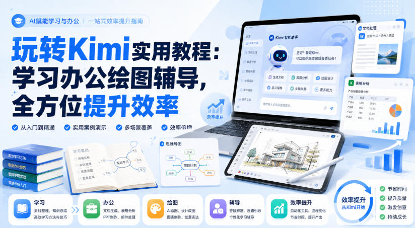 玩转Kimi实用教程:学习办公绘图辅导,全方位提升效率-聚业