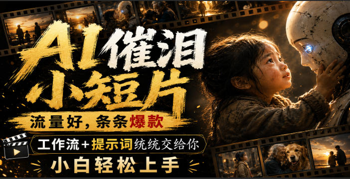AI催泪小短片,流量好,条条爆款,工作流+提示词统统交给你,小白轻松上手-聚业