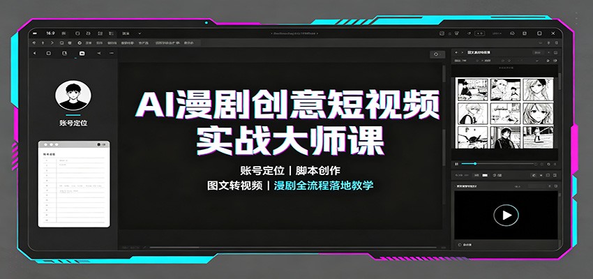 AI漫剧创意短视频实战大师课:账号定位脚本创作,图文转视频,漫剧全流程落地教学-聚业
