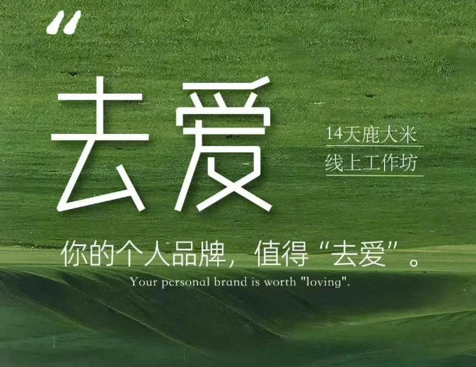 去爱14天鹿大米线上工作坊,你的个人品牌,值得“去爱”-聚业