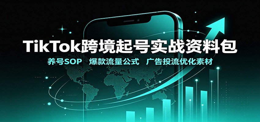 TikTok跨境起号实战资料包:养号SOP,爆款流量公式,广告投流优化素材-聚业