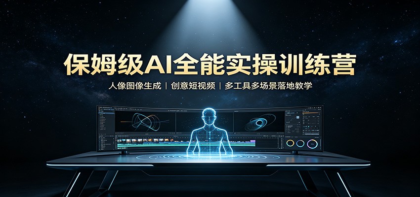 保姆级AI全能实操训练营:人像图像生成,创意短视频,多工具多场景落地教学-聚业