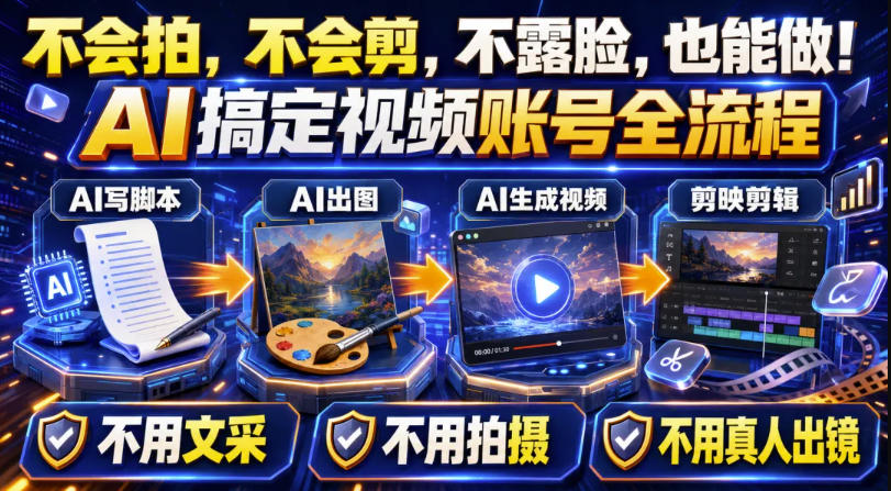 AI短视频起号实战项目,用AI做视频起号,45天涨粉12W,一条广告8.5k,广告接到手软,引流、变现两不误!-聚业