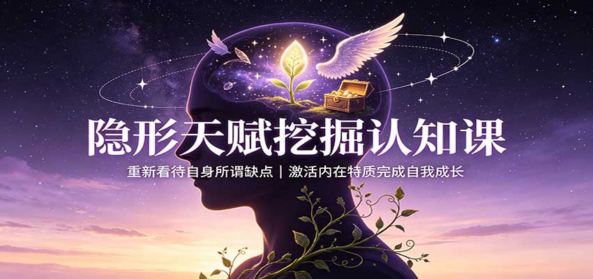 隐形天赋挖掘认知课：重新看待自身所谓缺点，激活内在特质完成自我成长-聚业