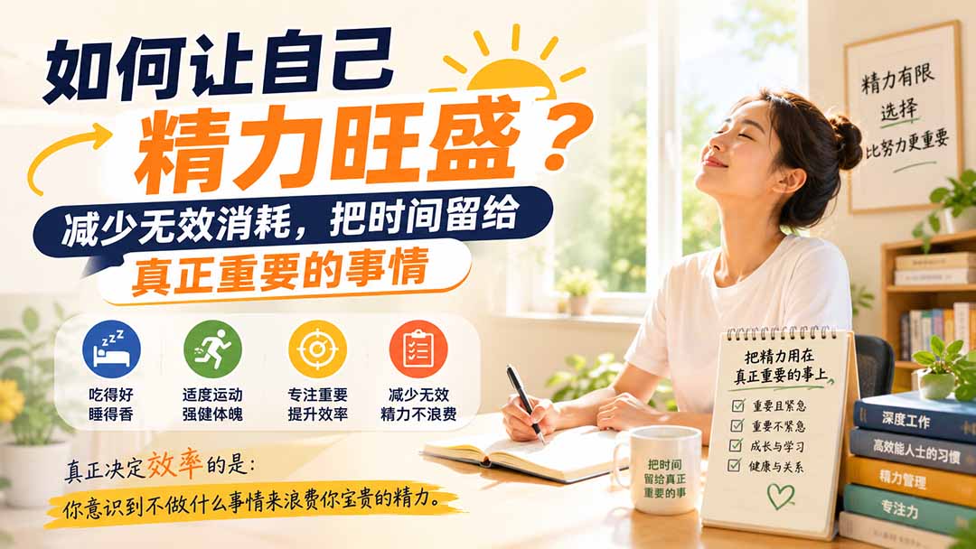 付费文章：如何让自己精力旺盛？减少无效消耗，把时间留给真正重要的事情-聚业
