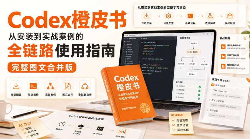 Codex橙皮书,从安装到实战案例的全链路使用指南,完整图文合并版-聚业
