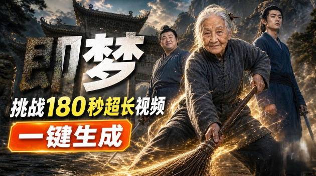 即梦挑战180秒超长视频!一键生成3分钟电影?完整制作流程详细分享!-聚业