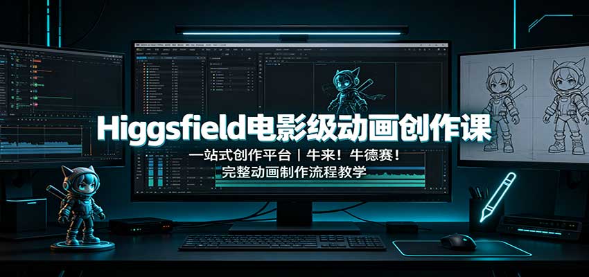 Higgsfield电影级动画创作课:一站式创作平台,牛来!牛德赛!完整动画制作流程教学-聚业