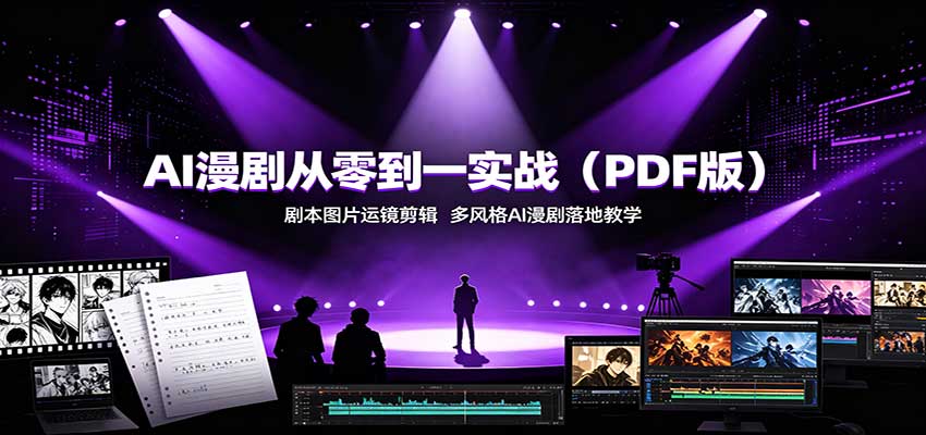 AI漫剧从零到一实战(PDF版):剧本图片运镜剪辑,多风格AI漫剧落地教学-聚业