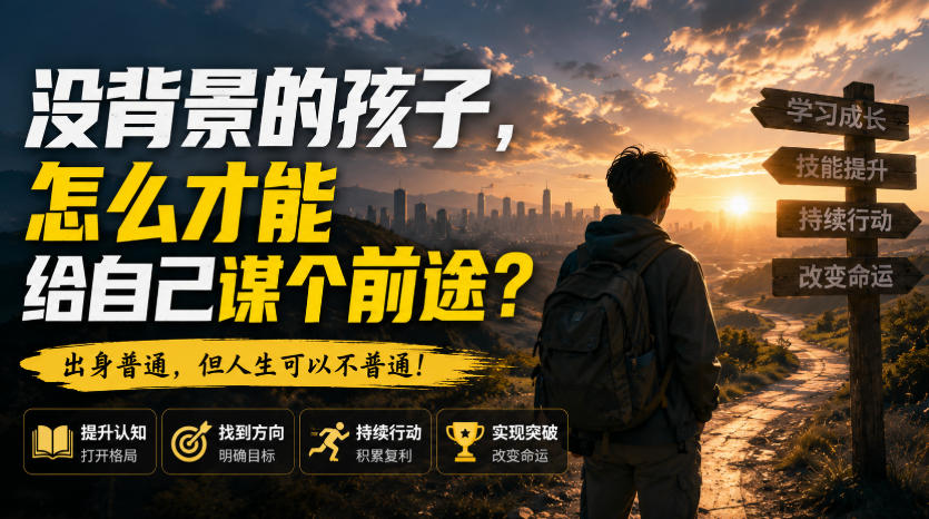 付费文章:没背景的孩子,怎么才能给自己谋个前途?-聚业