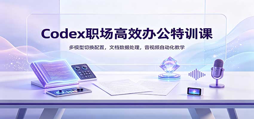 Codex职场高效办公特训课:多模型切换配置,文档数据处理,音视频自动化教学-聚业